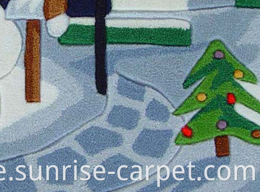 Acrylic Hand Tufted Rug with Snowman Design